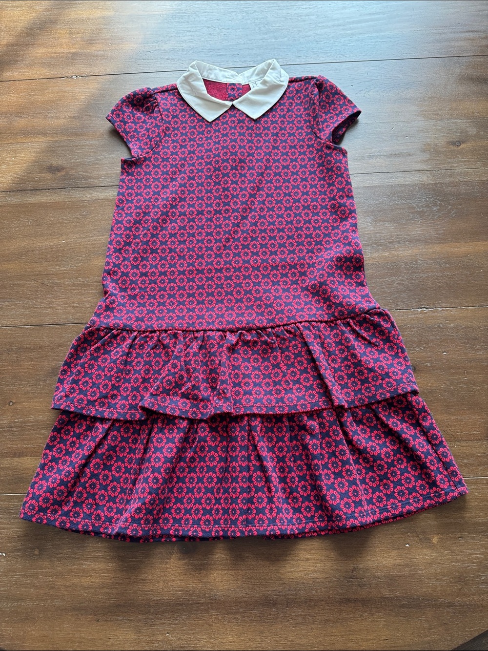 New Sz 12 Janie and Jack cotton floral dress Peter Pan collar